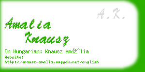 amalia knausz business card